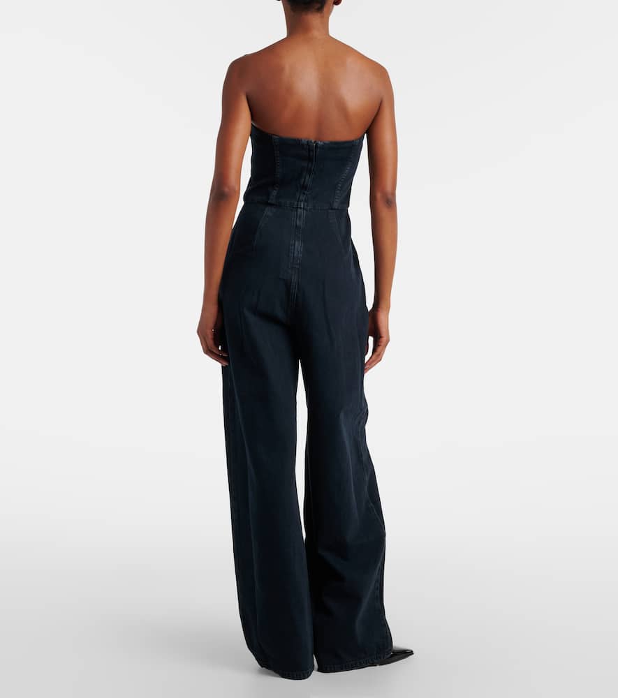 Agyness denim bustier jumpsuit
