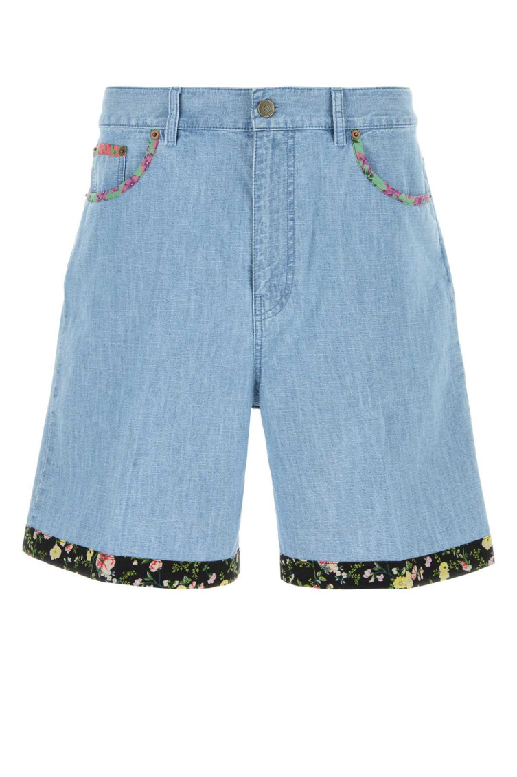 Light Blue Cotton Shorts