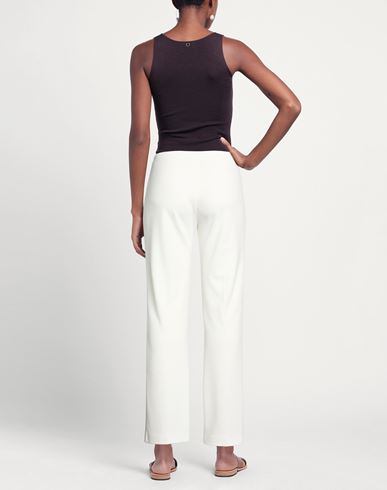 Woman Pants White Size 12 Polyester, Elastane