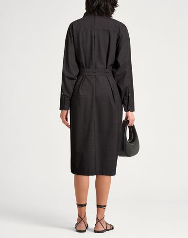 Woman Midi dress Charcoal Size L Viscose
