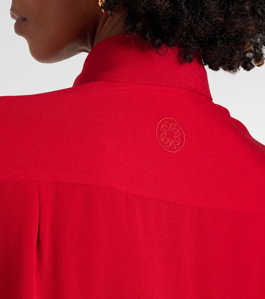 Tie-neck silk blouse