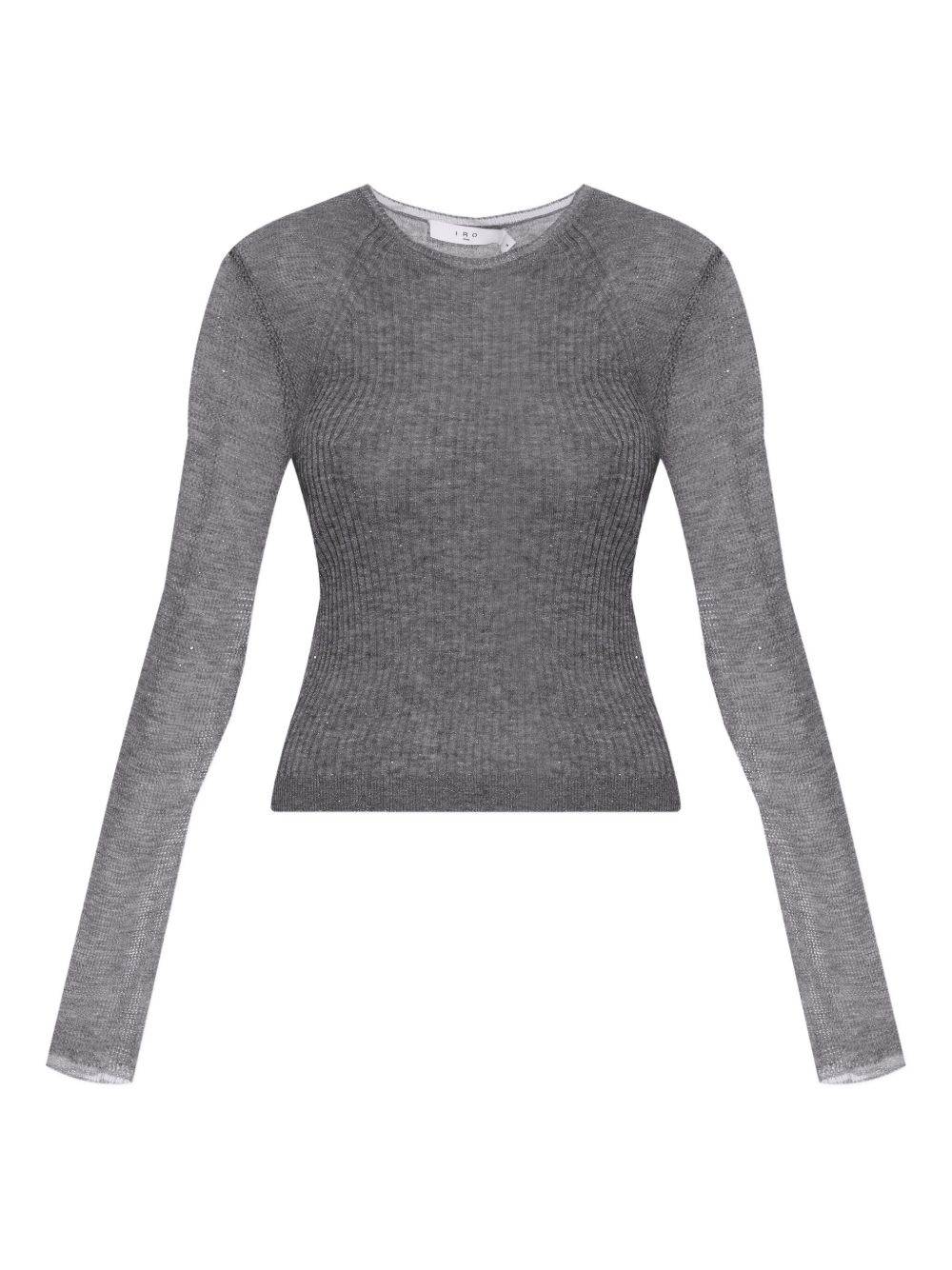 Kerria lurex ribbed top - Grey