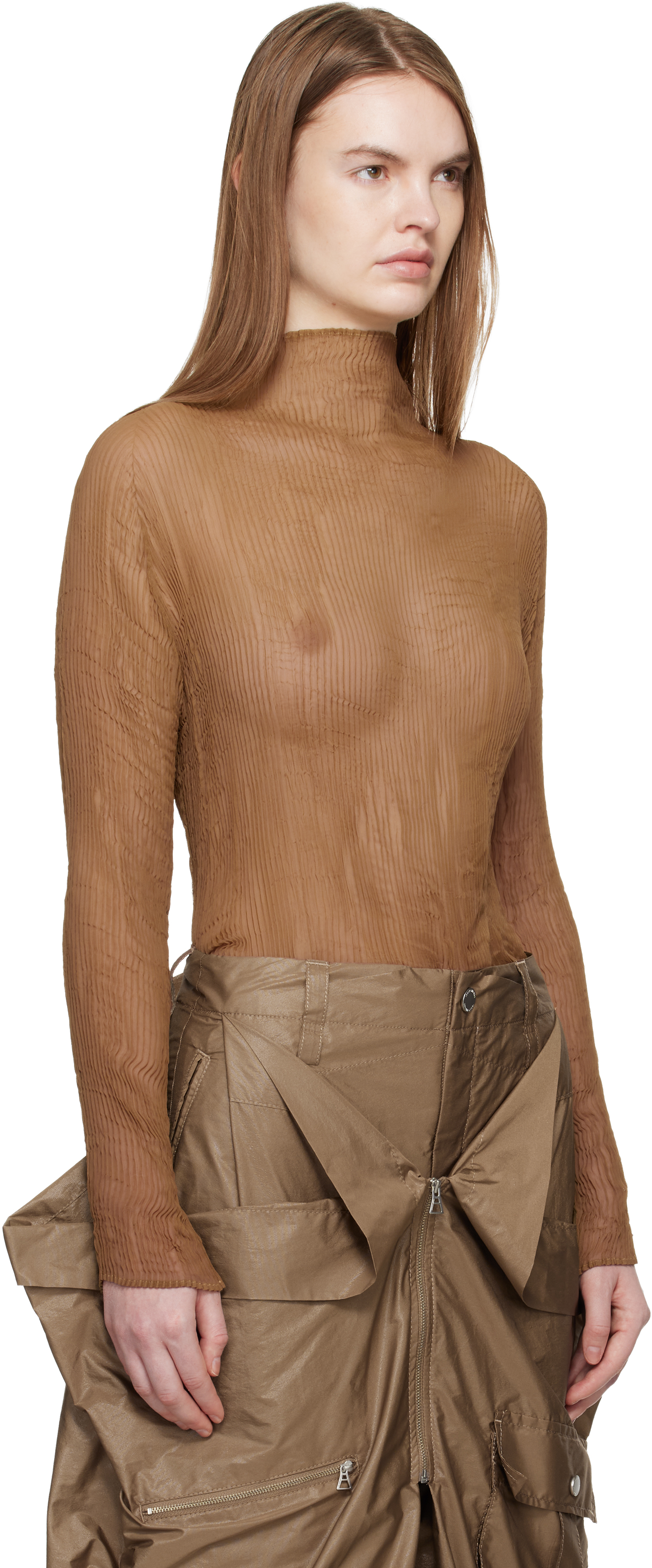Beige Chiffon Twist 3 Top