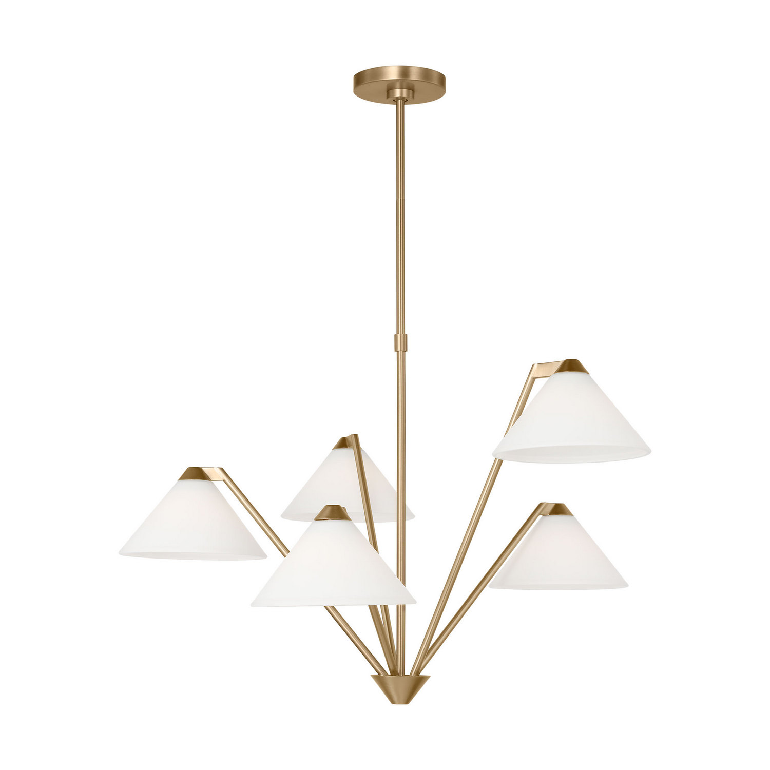 Satin Brass Chandelier from the Werley Collection