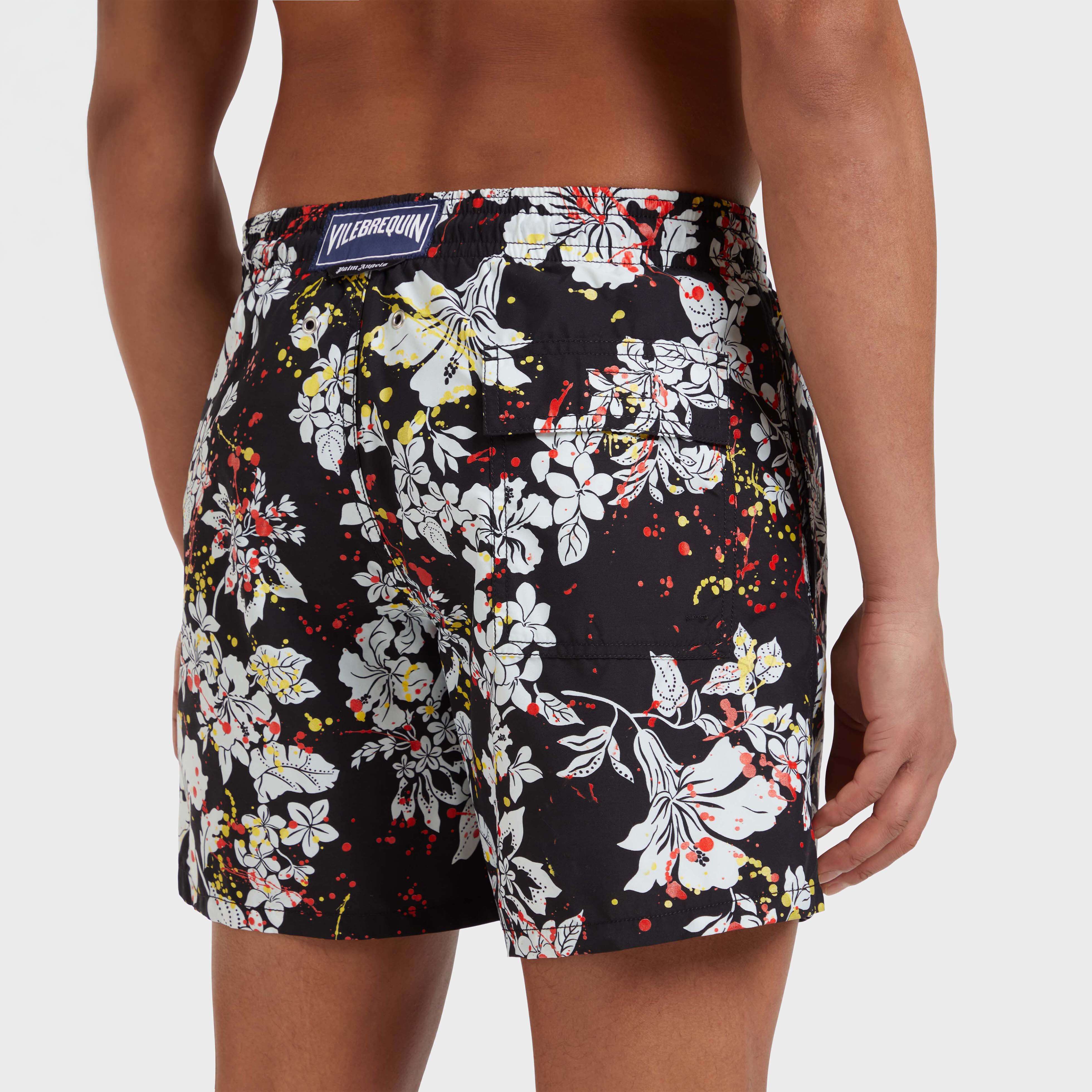 Men Swim Trunks Flower Splash - Vbq X Palm Angels - Swimming Trunk - Moorea - Black