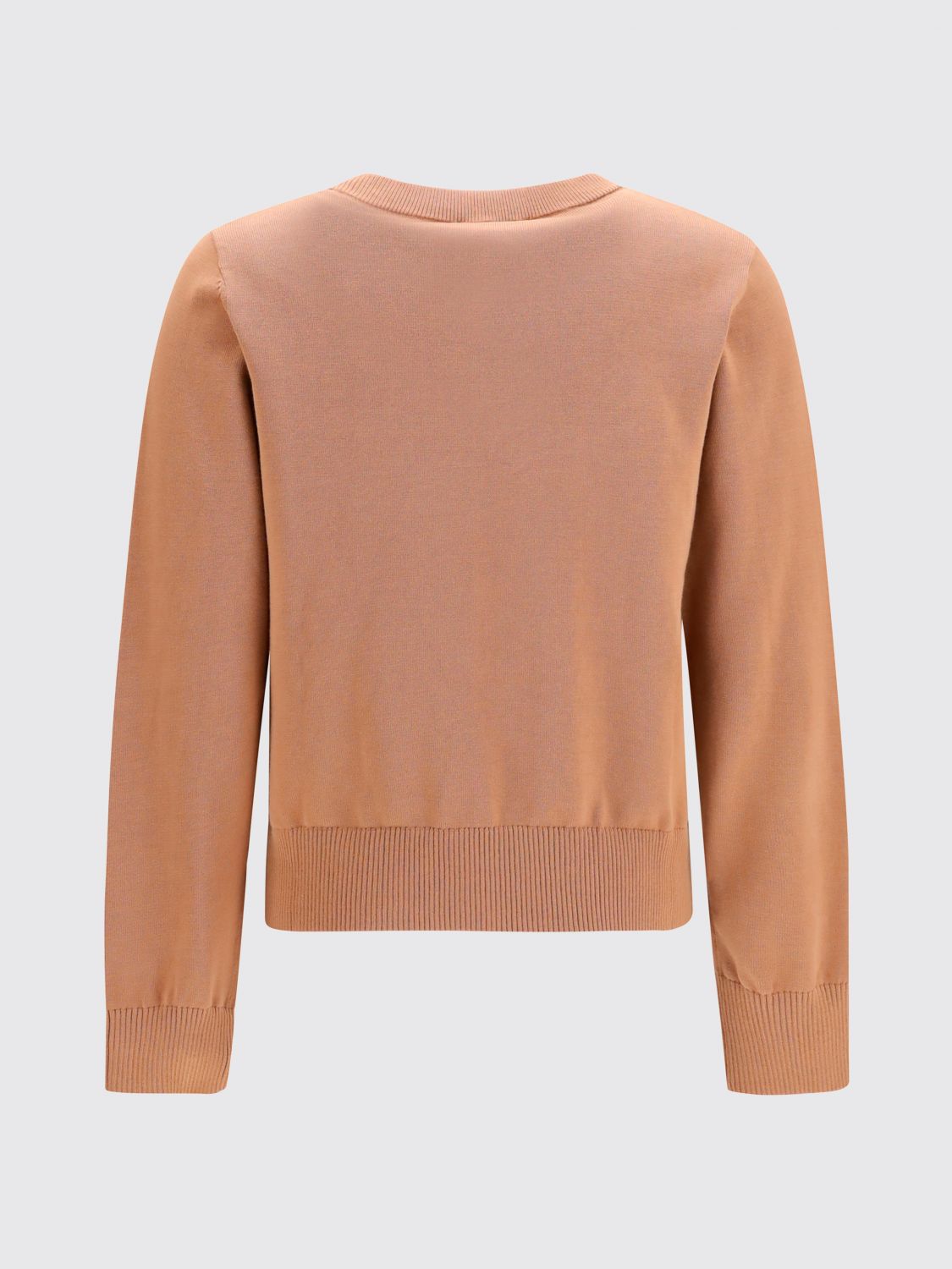 Contrast Jacquard Logo Cotton Crewneck Jumper