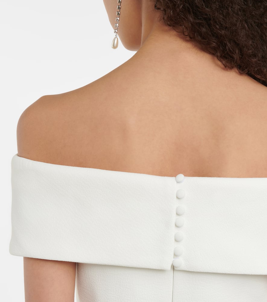 Rebecca Vallance Bridal Amore off-shoulder crêpe midi dress