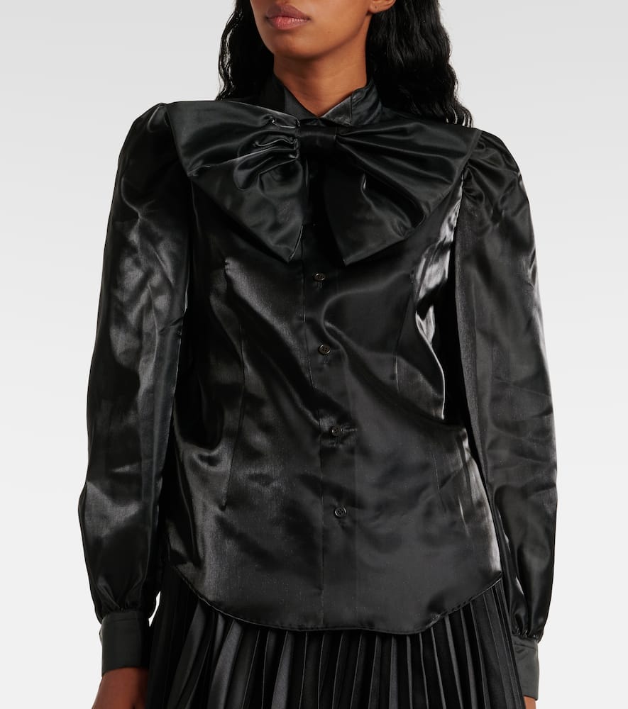 Tie-neck satin shirt