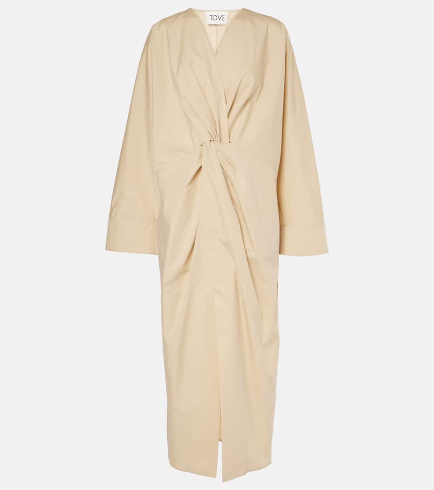 Ailin draped cotton midi dress