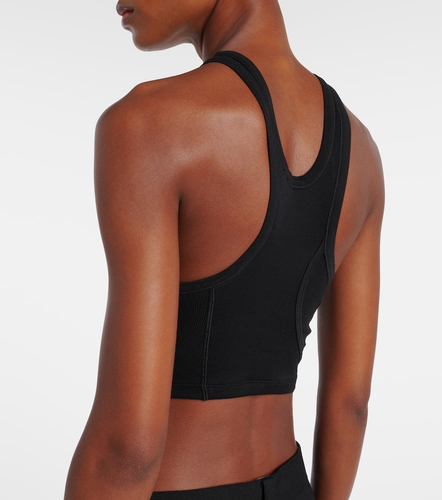 Pamela ribbed-knit cotton-blend crop top