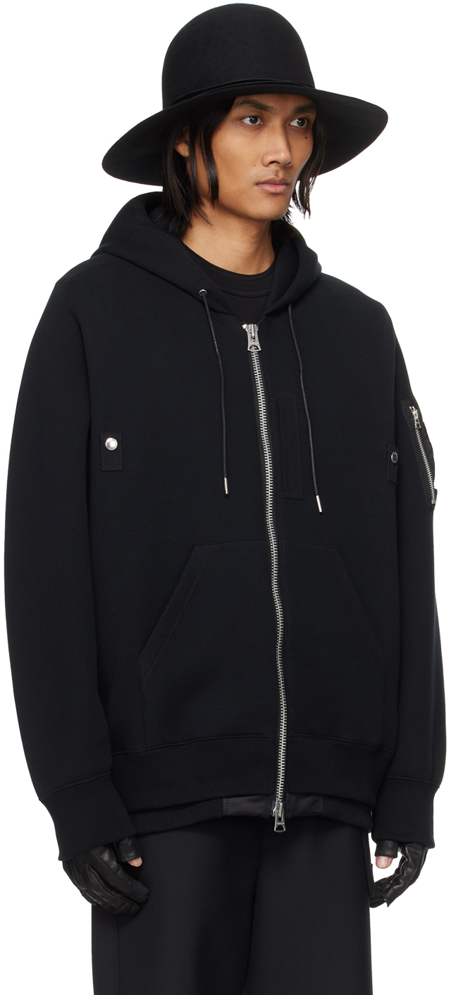 Sacai Black Raglan Hoodie