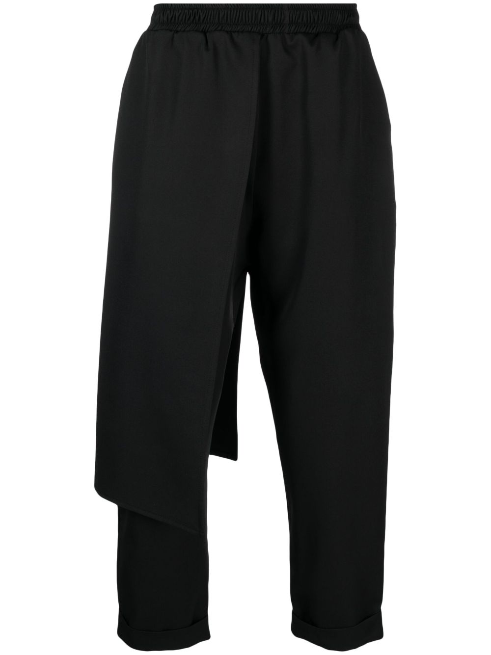 Layered cropped trousers - Black