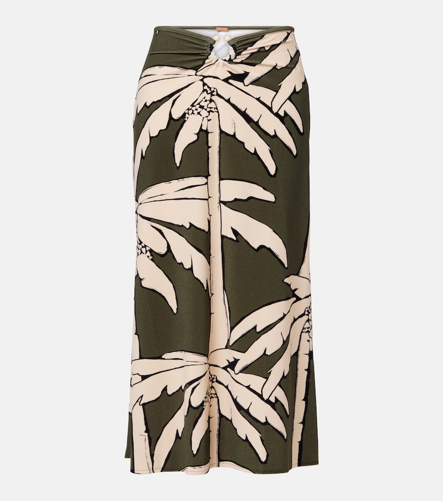 Johanna Ortiz Printed gathered terry maxi skirt