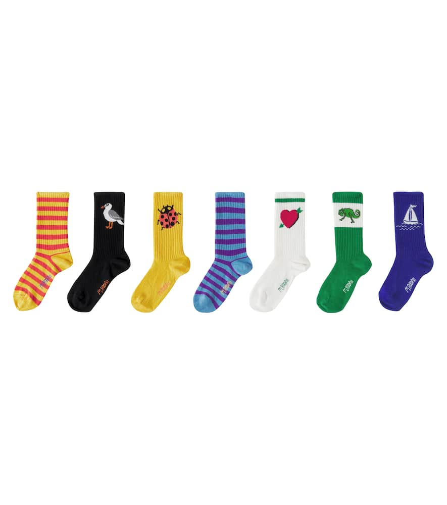 Seagull set of 7 pairs of cotton-blend socks