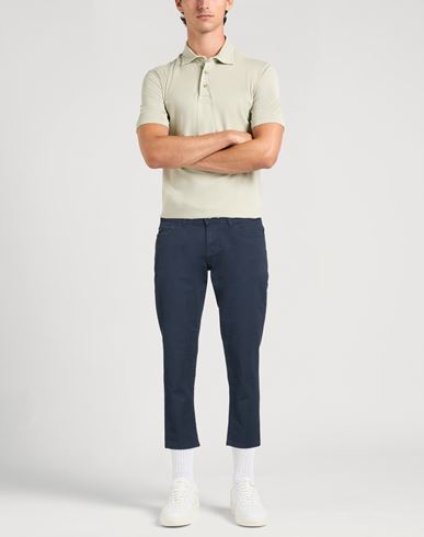 Man Pants Navy Size 28 Cotton, Polyester, Elastane