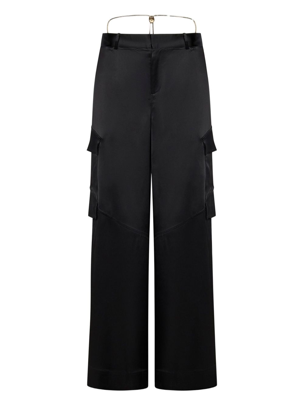 Satin cargo pants - Black