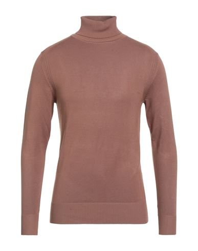 Man Turtleneck Light brown Size XXL Viscose, Polyamide