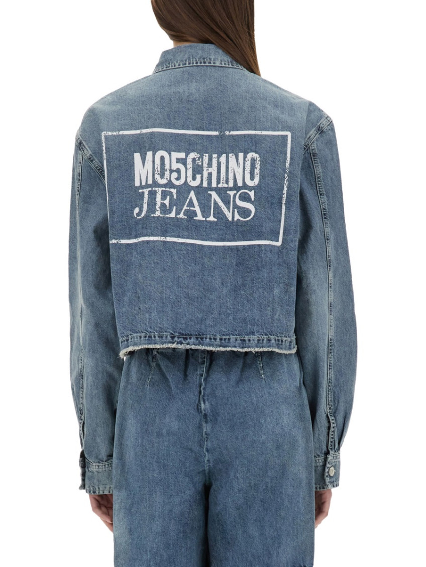 Moschino - pocketed cropped denim jacket