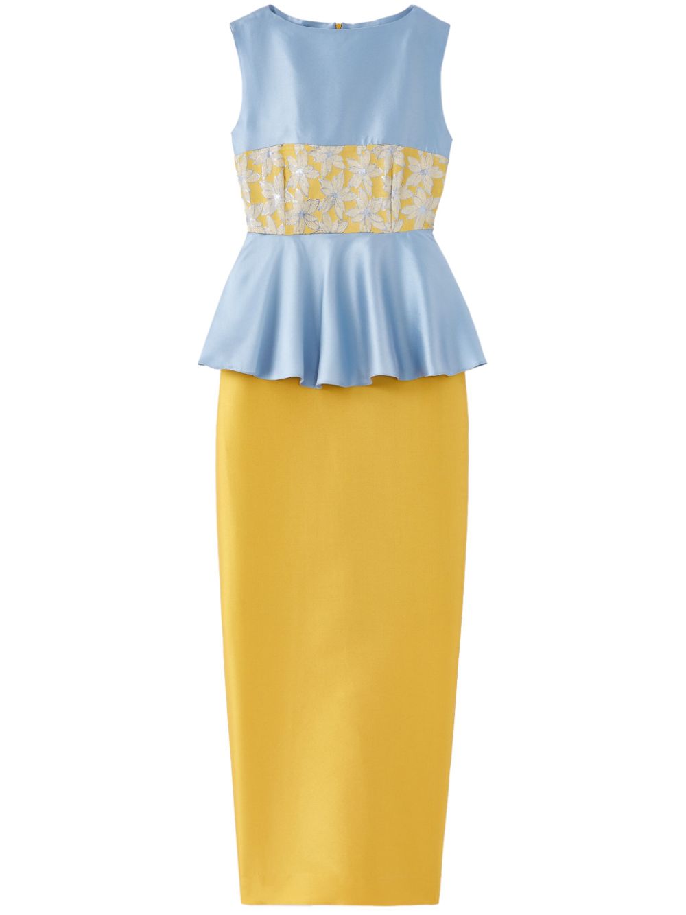Cy peplum-waist midi dress - Yellow