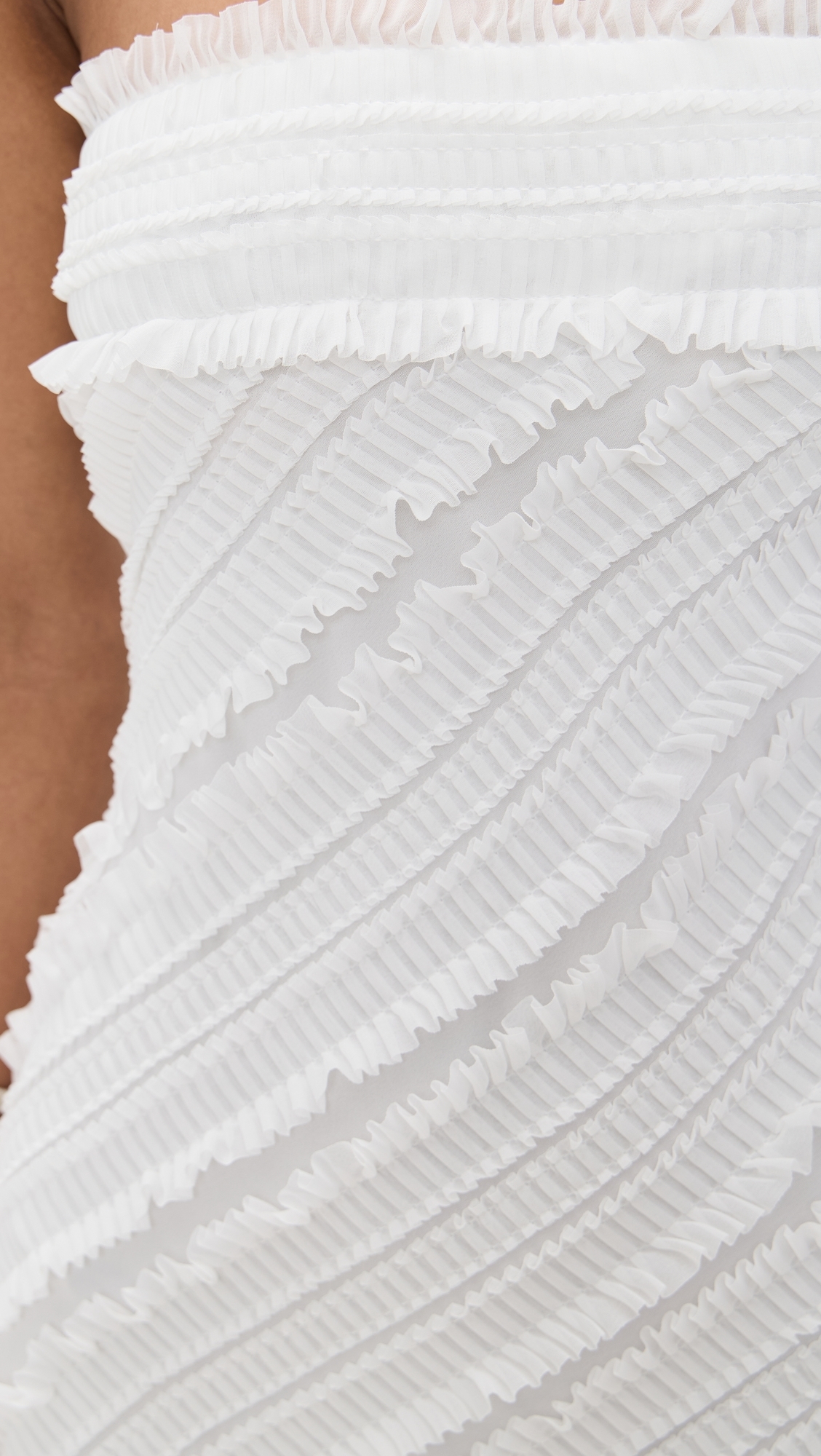 Strapless Ruffled Maxi Dress White