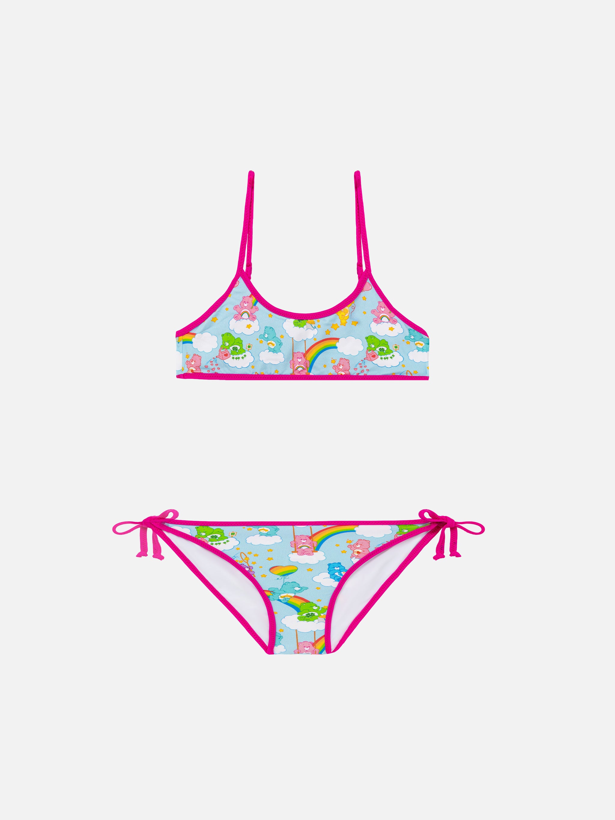 Girl Bralette Bikini With Bears And Rainbows Care Special Edition Blue