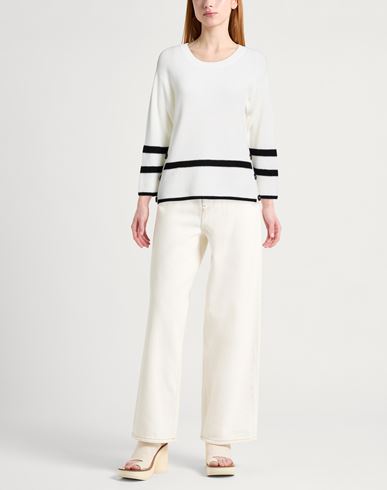 Woman Sweater White Size 8 Merino Wool