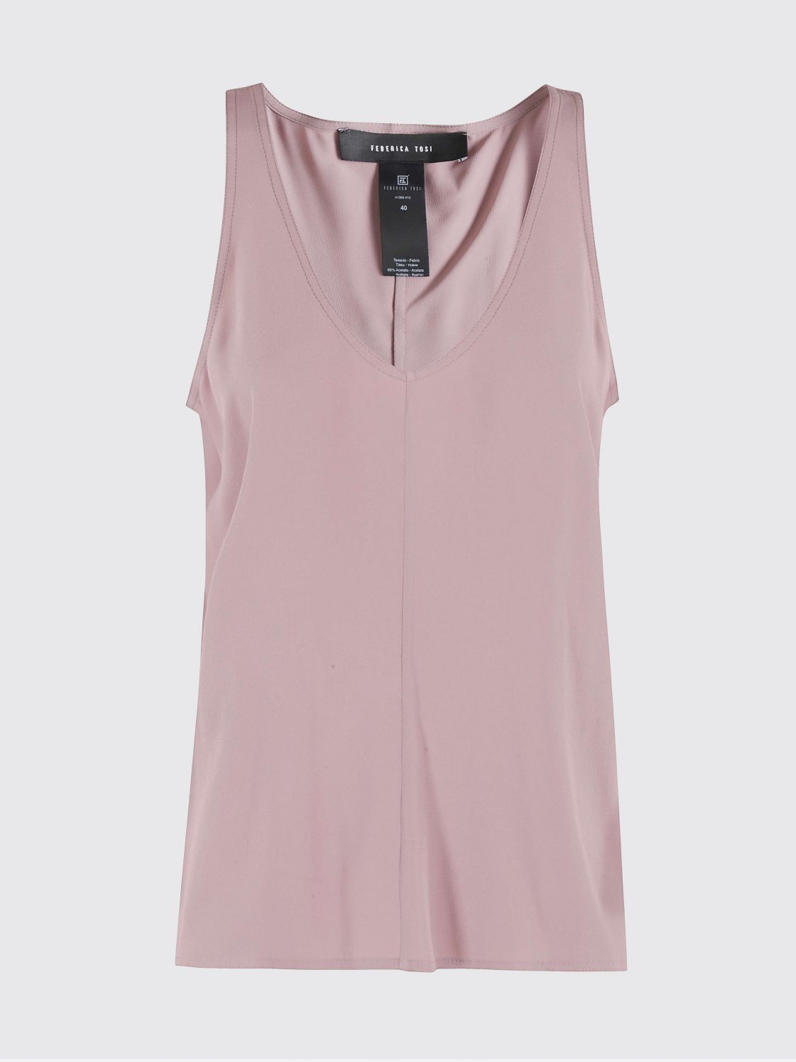 Silk-Blend Top with V-Neck and Off-the-Shoulder Design