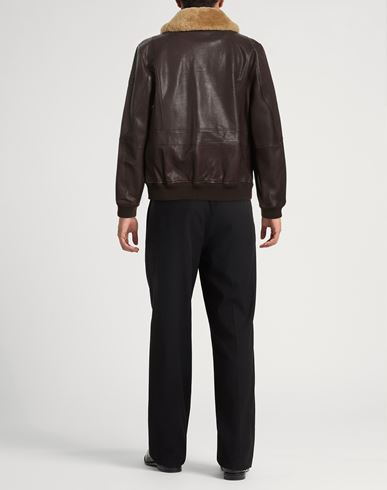 Man Jacket Dark brown Size L Leather