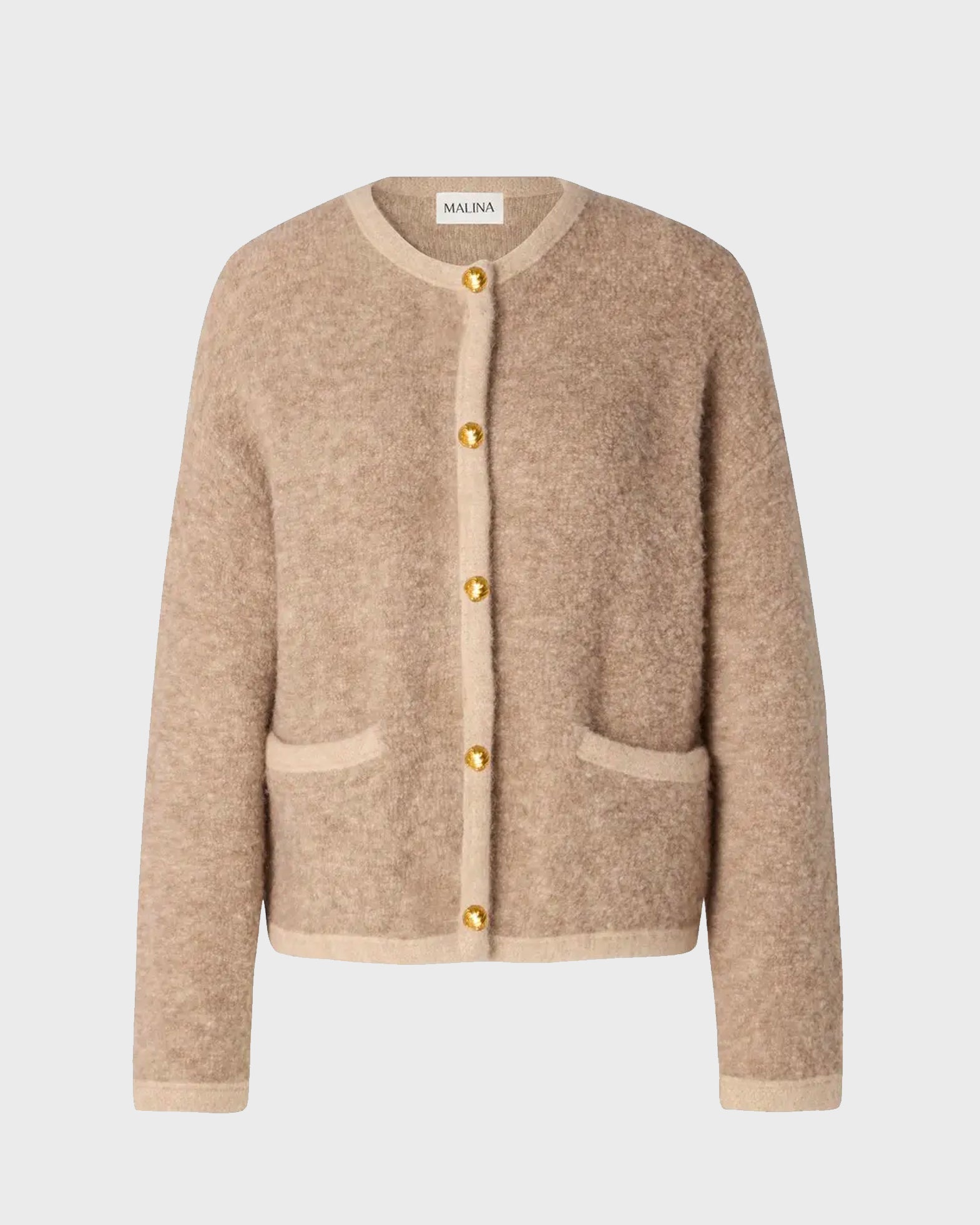 Malina Carly Wool blend cardigan Beige