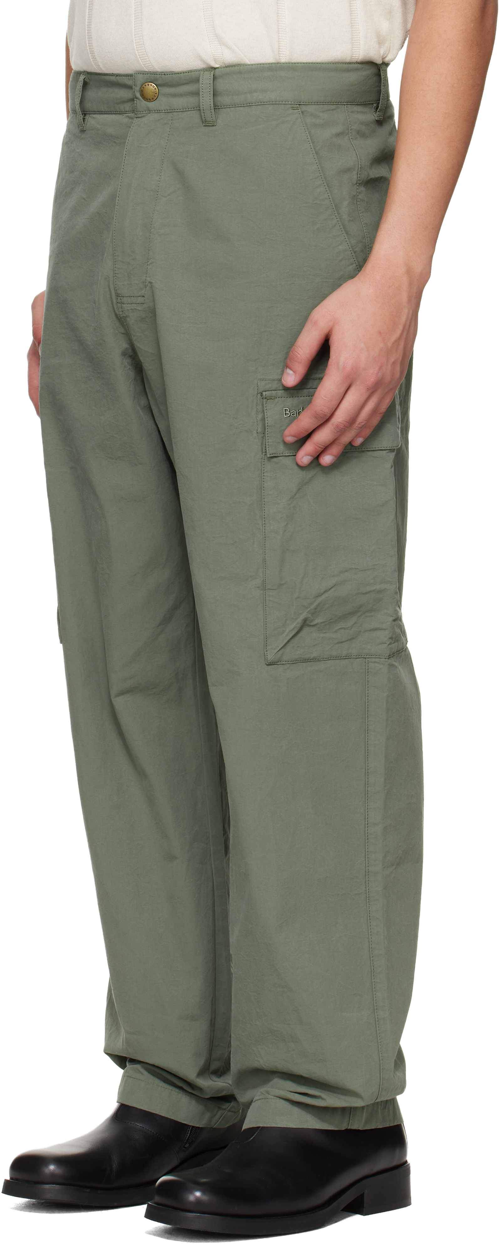 Khaki Spey Poplin Relaxed Cargo Pants