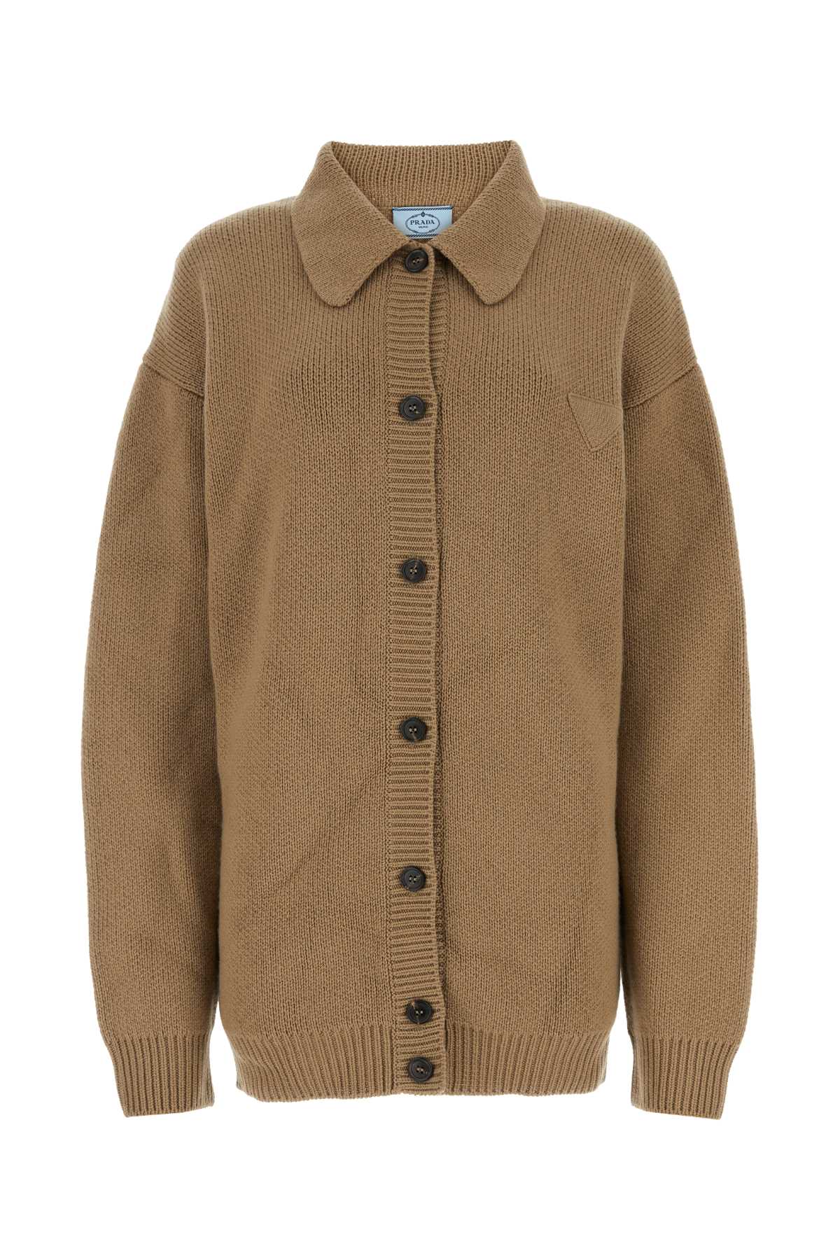 Cashmere Knit Cardigan — Beige