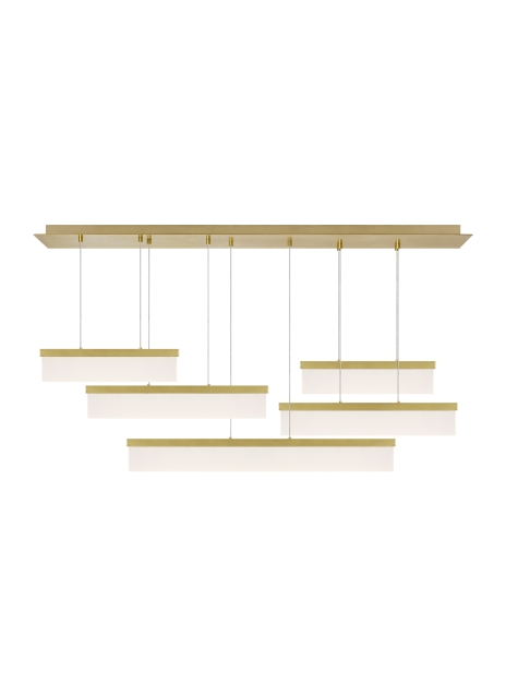 Aged Brass LED Suspension from the Sweep Collection