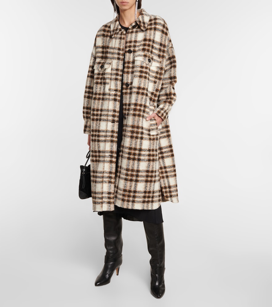 Fontizi checked wool-blend coat