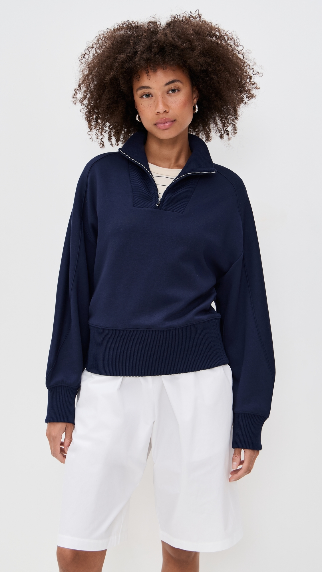 Thea Quarter-Zip Pullover Navy