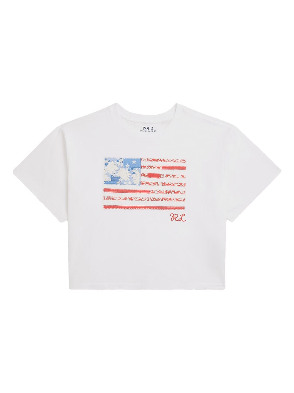 Floral Flag Cotton Jersey Boxy T-Shirt