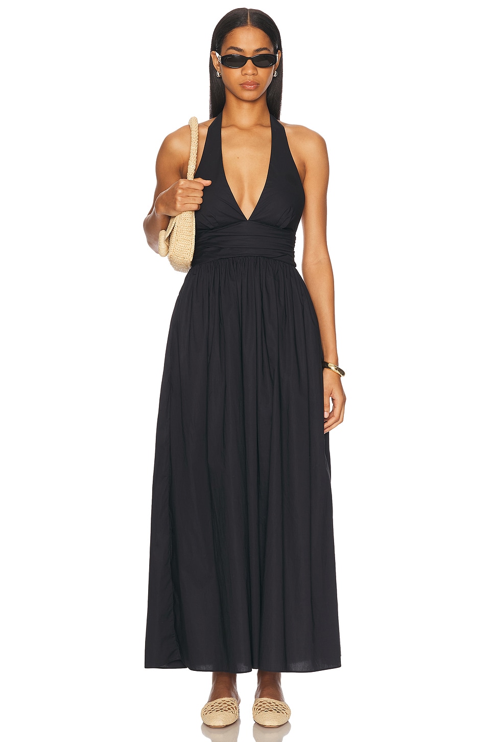 Matteau Plunge Halter Dress in Aubergine - Purple. 4 also in