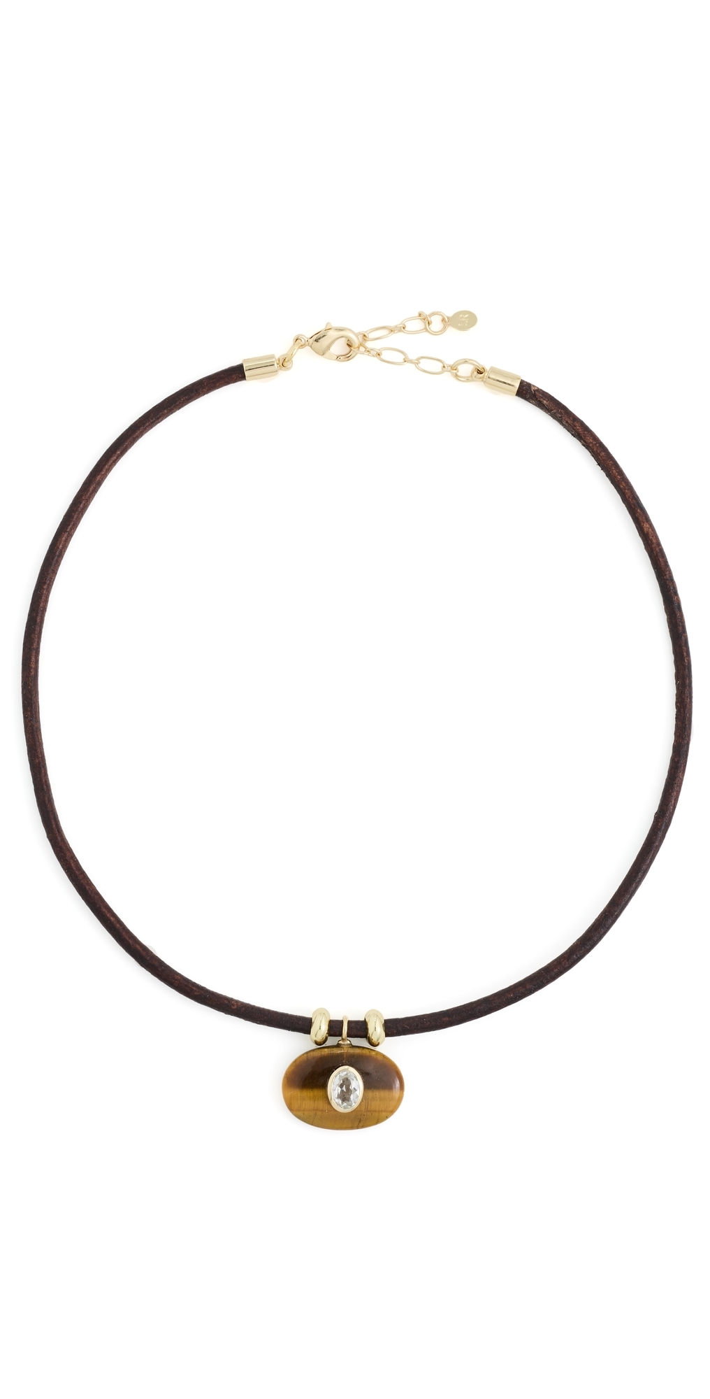 Tiger's Eye Horizontal Treasure Necklace Brown One Size