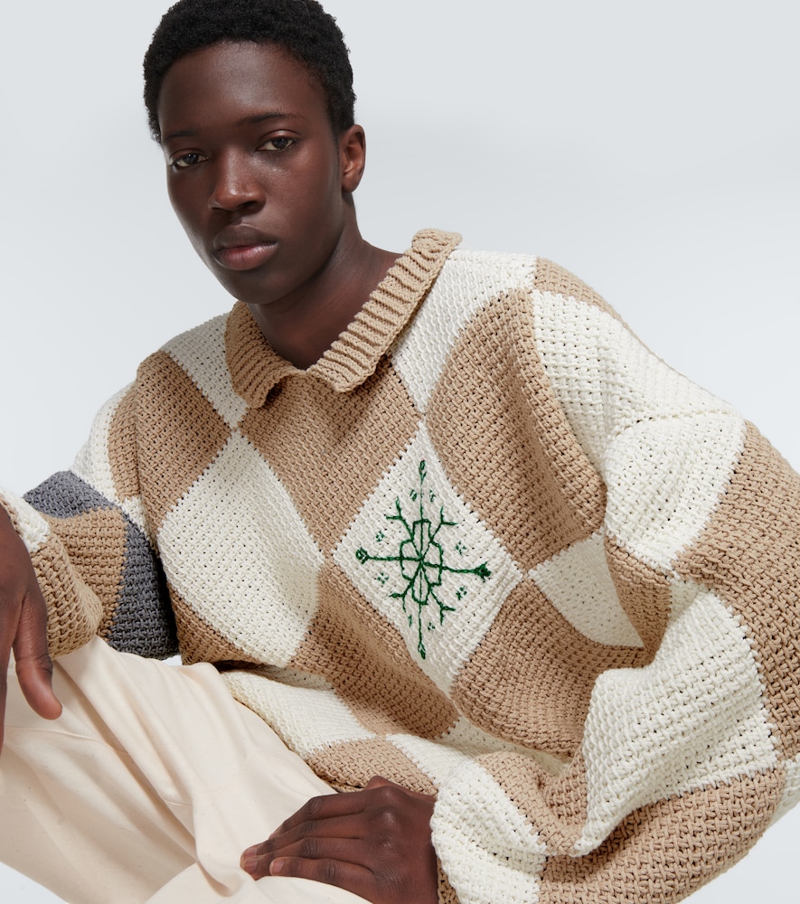 Jacquard cotton sweater