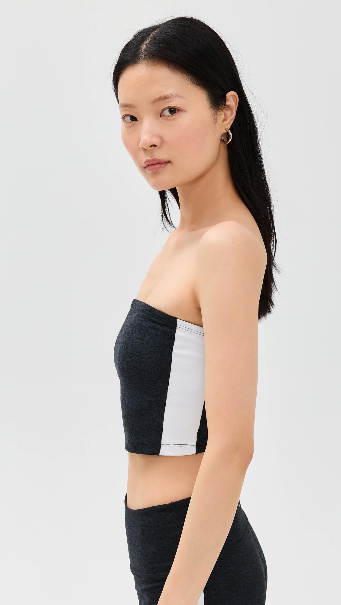 Spacedye Line Up Strapless Cropped Top Darkest Night Cloud White