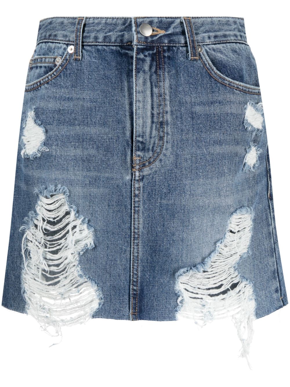 Distressed denim skirt - Black