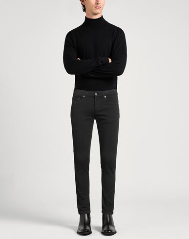 Man Pants Black Size 33 Cotton, Elastomultiester, Elastane