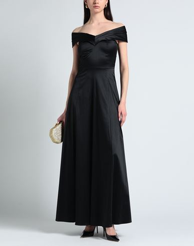 Gold Capsule Woman Maxi dress Black Size M Polyester, Cotton, Elastane