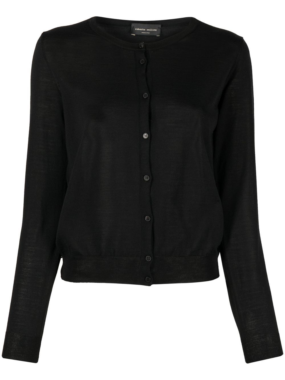 Wool-knit cardigan - Black