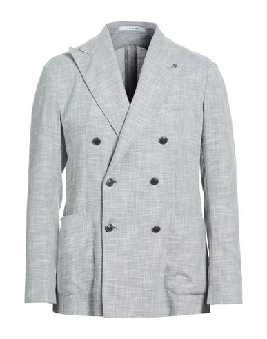 Man Blazer Light grey Size 40 Virgin Wool, Silk, Cotton, Polyamide, Elastane