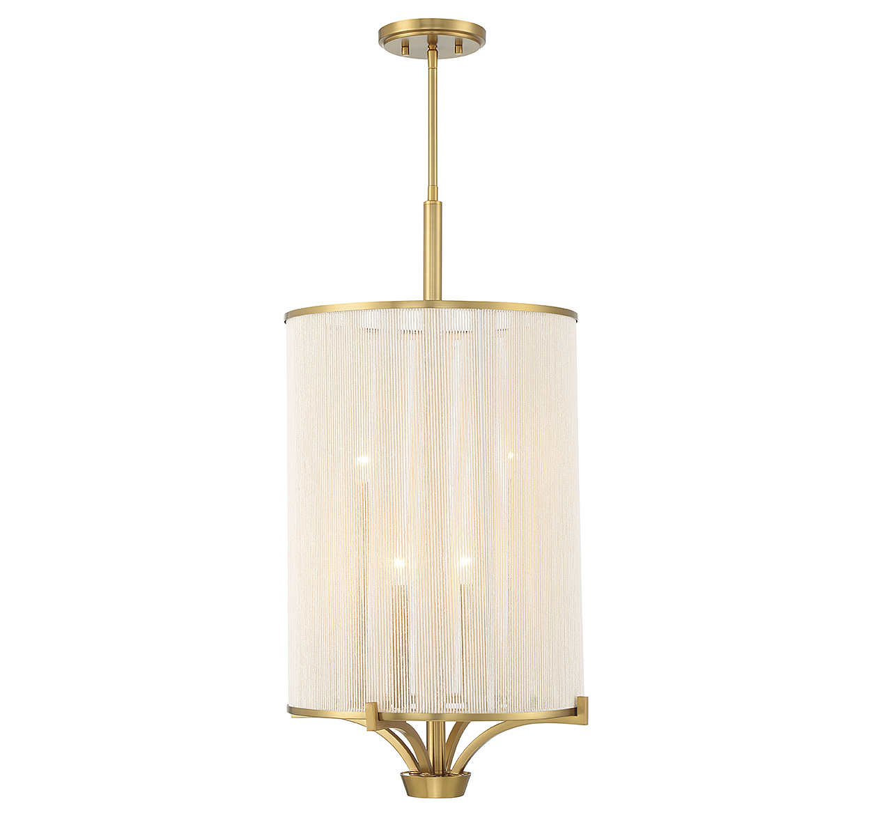 Warm Brass Four Light Chandelier from the Wynwood Collection