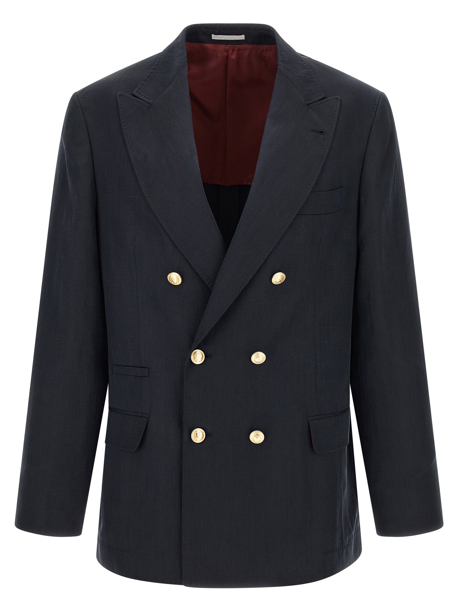 Silk Twill and Linen Délavé Blazer — Navy