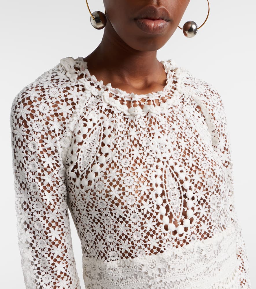 Hizene cotton guipure lace minidress