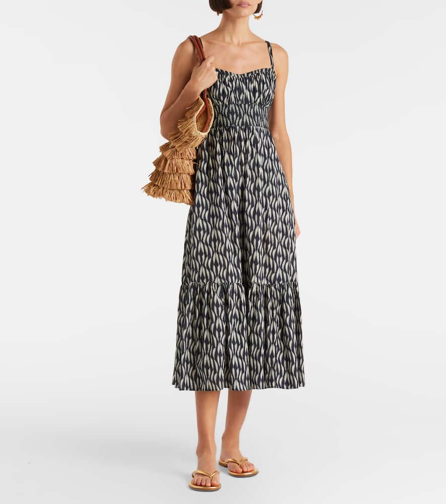 Nadine printed cotton-blend midi dress