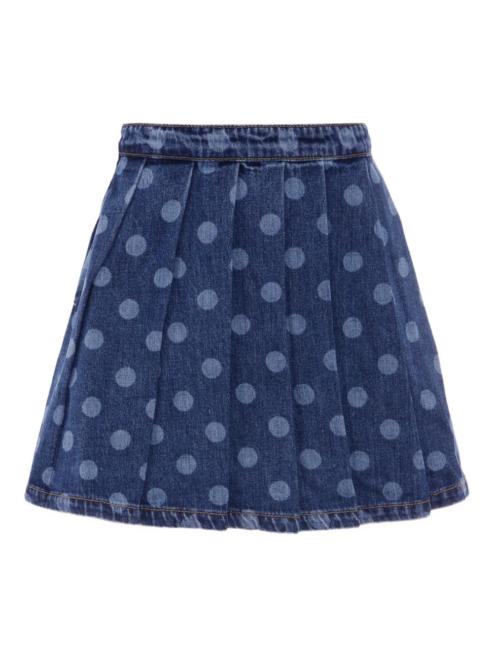 Pleated polka-dot skirt - Blue