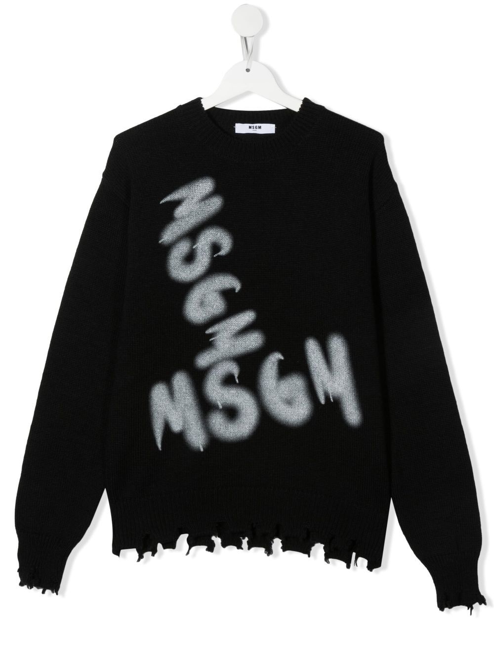Teen logo-print jumper - Black